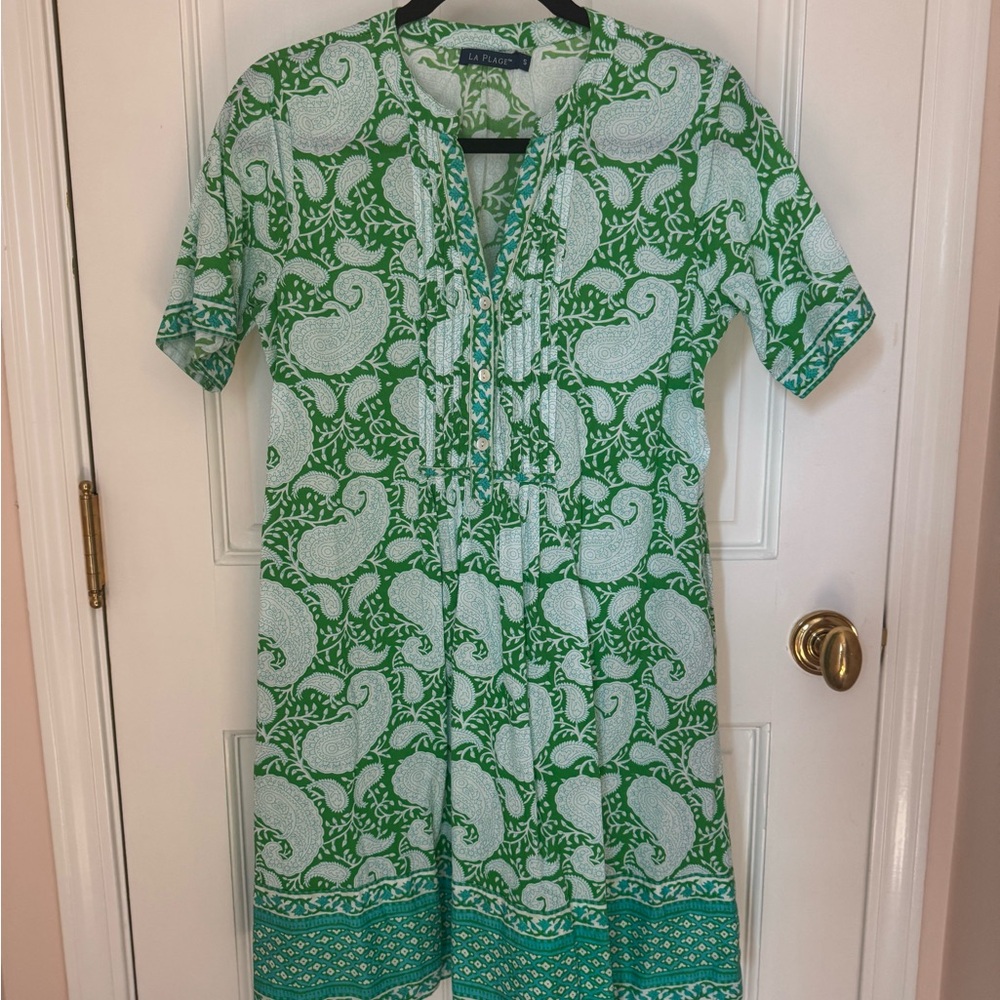 Green Paisley Block Print Dress